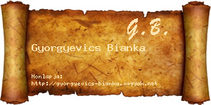 Gyorgyevics Bianka névjegykártya